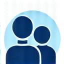 Icon representing a conversation or meeting