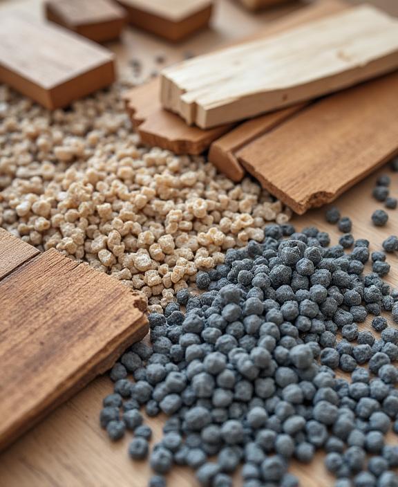 Sustainably sourced timber and recycled materials used in manufacturing